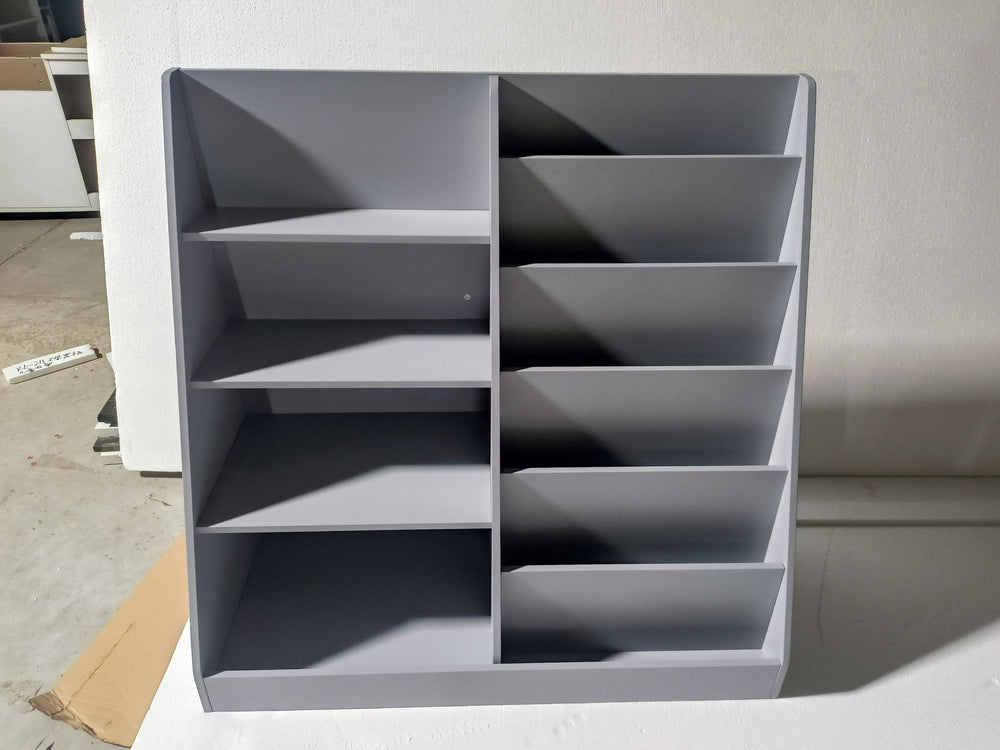 English Elm Kids 4-Tier Bookshelf & Toy Organizer Gray MDF Bookcase with Display Shelves, Tip-Over Restraint Included W808P340216