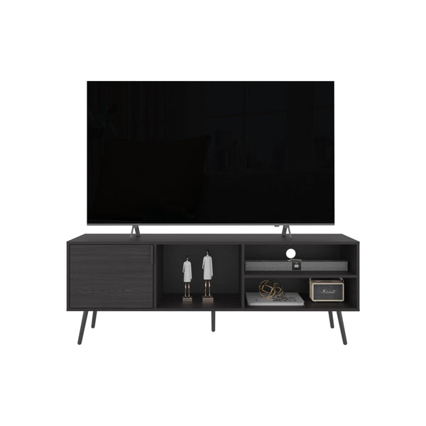 English Elm TV Engineered Wood Media Console with 3 Drawers & 3 Open Shelves, Durable Eco-Friendly Storage Solution Black 68.5 L x 20.87 W x 5.12 H B097P262376