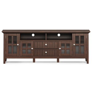 English Elm Acadian 72" Wide TV Media Stand Brown Wood & Glass - Handcrafted, Tempered Glass Doors, Cord Mgmt B136P203486