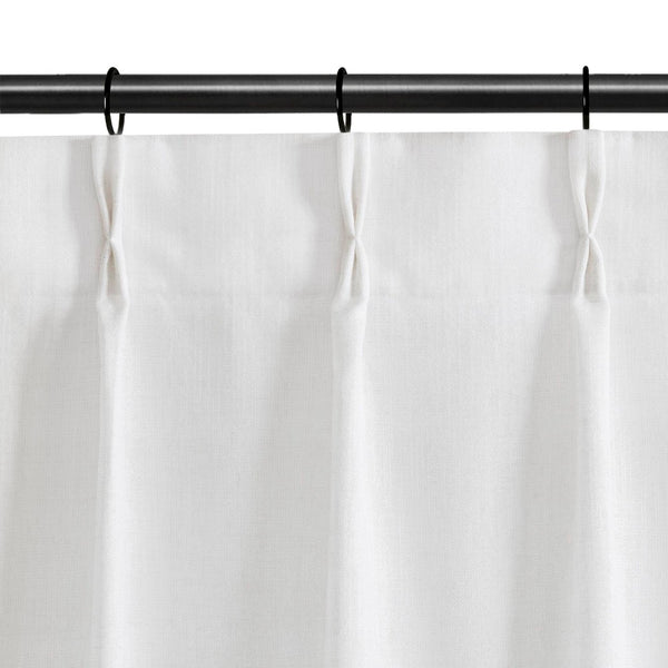 English Elm 2-piece Pinch Pleat Poly Linen Curtain Panels Tailored Formal Drape for Any Room White B035P482980