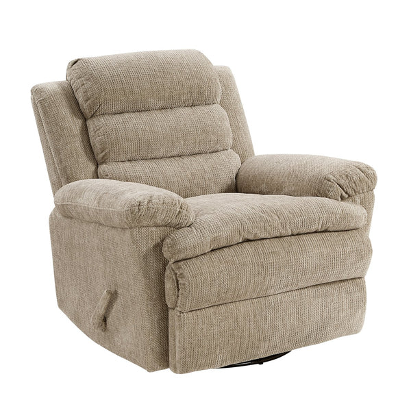 English Elm Glider Swivel Recliner with Smooth 360° Glide and Pull-Handle Recline, Microfiber Comfort, Sturdy Frame Brown 38.5 L x 34 W x 26.5 H B011P329293