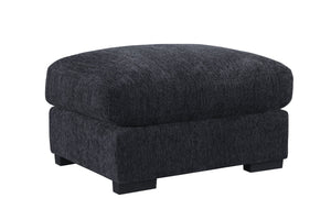 English Elm Modern Flannel Velvet Modular Sectional with Reclining Seats Usb Console Ottomans Dark Gray B2730S00044