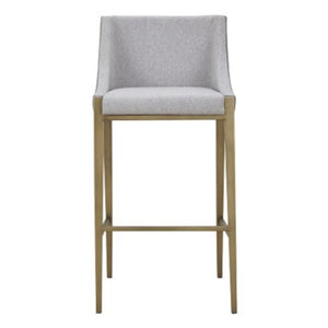 VIG Furniture Fairview Grey & Brass Bar Stool – Contemporary Upholstered Counter Seat, Foam Comfort, 250 Lb Capacity VGGA-6947CH-B-GRY-BS