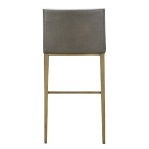 VIG Furniture Fairview Grey & Brass Bar Stool – Contemporary Upholstered Counter Seat, Foam Comfort, 250 Lb Capacity VGGA-6947CH-B-GRY-BS