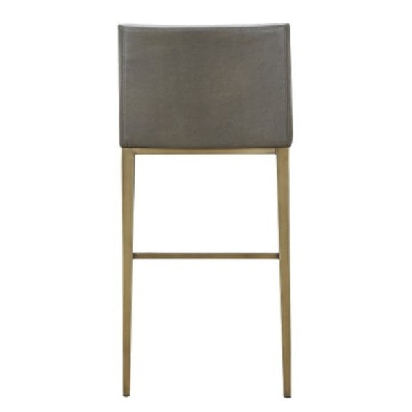VIG Furniture Fairview Grey & Brass Bar Stool – Contemporary Upholstered Counter Seat, Foam Comfort, 250 Lb Capacity VGGA-6947CH-B-GRY-BS
