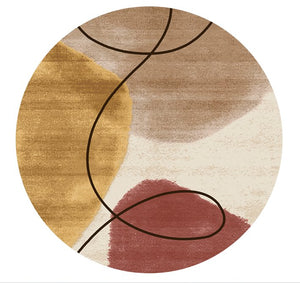 English Elm RABBIT 41" Round Washable Non-Slip Rug Ivory Gold - Durable Polyester, Kid & Pet Friendly, Foldable B186P261394