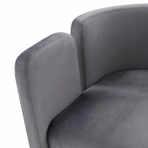 VIG Furniture Tirta Velvet Grey Accent Chair With Asymmetrical Base, Tuxedo Arms & Plush Cushioning For Stylish Living Spaces VGRH-AC-234-L-GREY-CH