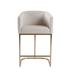 VIG Furniture Modrest Yukon - Modern Off White Fabric & Brushed Brass Counter Chair VGVC-B8362B-CC