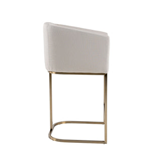 VIG Furniture Modrest Yukon - Modern Off White Fabric & Brushed Brass Counter Chair VGVC-B8362B-CC
