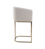 VIG Furniture Modrest Yukon - Modern Off White Fabric & Brushed Brass Counter Chair VGVC-B8362B-CC