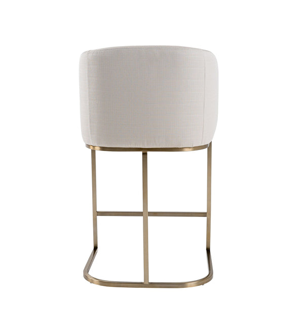 VIG Furniture Modrest Yukon - Modern Off White Fabric & Brushed Brass Counter Chair VGVC-B8362B-CC