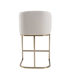 VIG Furniture Modrest Yukon - Modern Off White Fabric & Brushed Brass Counter Chair VGVC-B8362B-CC