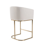 VIG Furniture Modrest Yukon - Modern Off White Fabric & Brushed Brass Counter Chair VGVC-B8362B-CC