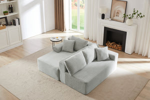 English Elm L-Shaped Cloud Sectional Sofa - Plush Deep Seat Modular Sleeper For Living Room & Apartment, Light Grey W2339P306765