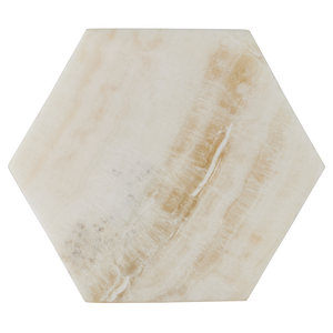 Arco Onyx Hexagon Box – Modern Decorative Accessory with Unique Natural Stone Variations, Ivory Finish
