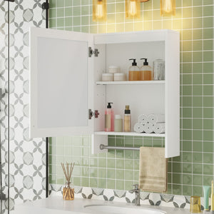 English Elm 3-in-1 Wall Medicine Cabinet with Soft Close Mirror Door Towel Bar and Adjustable Shelf N710P388096K