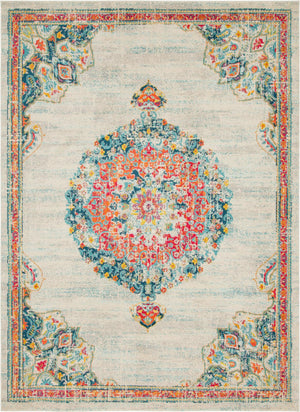Unique Loom Penrose Alexis Machine Made Medallion Rug Ivory, Black/Blue/Gold/Green/Orange/Red/Pink 9' 0" x 12' 2"