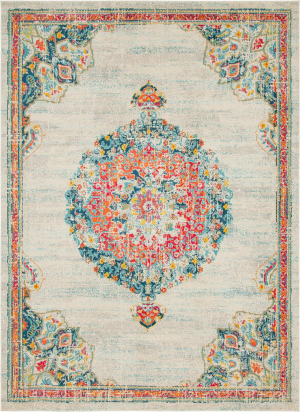 Unique Loom Penrose Alexis Machine Made Medallion Rug Ivory, Black/Blue/Gold/Green/Orange/Red/Pink 9' 0" x 12' 2"