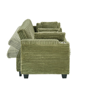 English Elm 80 Inch Green Corduroy Sofa Bed - Multi-Functional, Space-Saving Design With Cup Holders & Comfort! W1658P269825