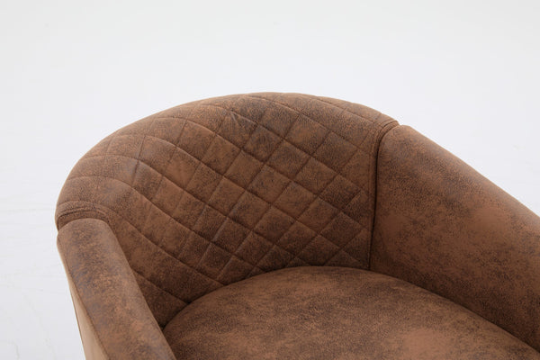 English Elm chair Quilted Diamond-Back Accent Chair with Nailhead Trim, Soft Tactile Upholstery & Solid Wood Legs Coffee W3515P326997