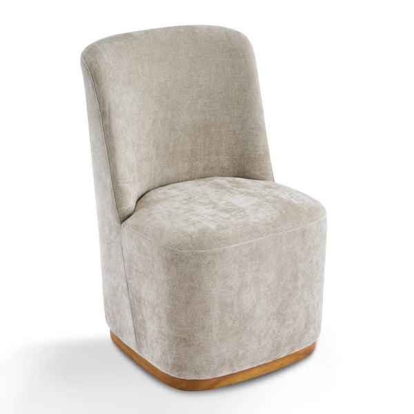 English Elm Indoor Upholstered Chenille Dining Chairs Set of 2 with High Back Rubberwood Base N779P370771O