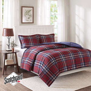 Madison Park Essentials Bernard Lodge/Cabin 3M Scotchgard Down Alternative Comforter Mini Set BASI10-0400 Red