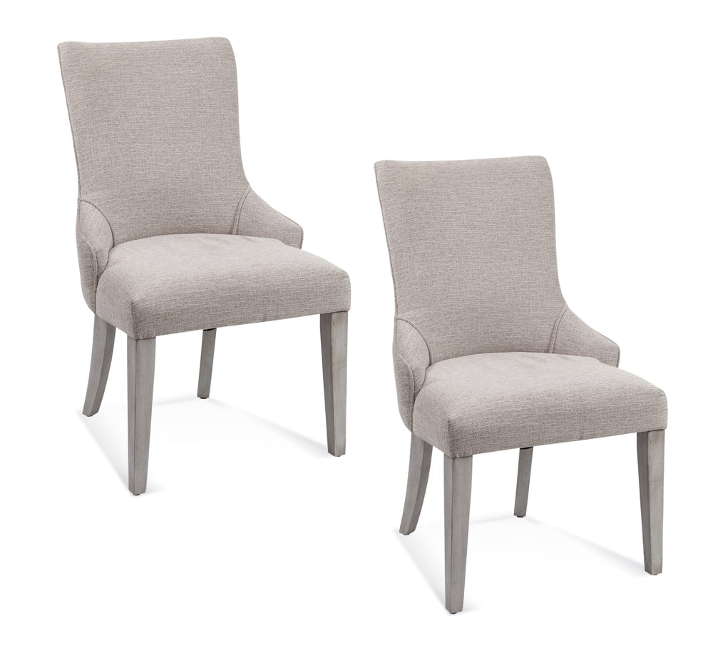 Basset Mirror Delaney Parsons Chair Set Of 2 – Elegant Coastal Design With Flared Legs & High-density Foam Comfort Gray Wood,Upholstery 7980-dr-800-2