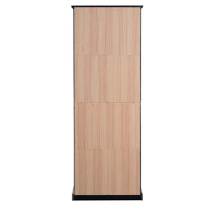 English Elm 67.2" Tall Bathroom Storage Cabinet with Tempered Glass Doors, Adjustable Shelves, Soft-Close Hinges and Anti-Tip Safety Black N729P310006B