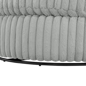 English Elm Mindy Ultra Plush Oversized Swivel Barrel Chair in Grey — Wide-Wale Cord Fabric, Fully Assembled Comfort B050P390589