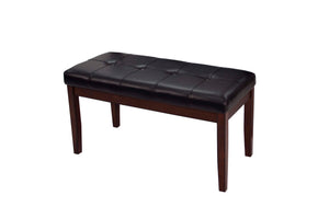 English Elm 5 5-Piece Dining Set with Faux Marble Top, Two-Tone Finish, Upholstered Chairs & Bench for Versatile Spaces B089P390143