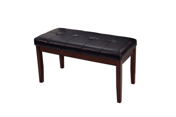 English Elm 5 5-Piece Dining Set with Faux Marble Top, Two-Tone Finish, Upholstered Chairs & Bench for Versatile Spaces B089P390143