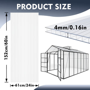 English Elm 5' 5 Ft Twin Wall Polycarbonate Greenhouse Panels 12 Pack Uv Blocking Insulated Sheets W3213P460541