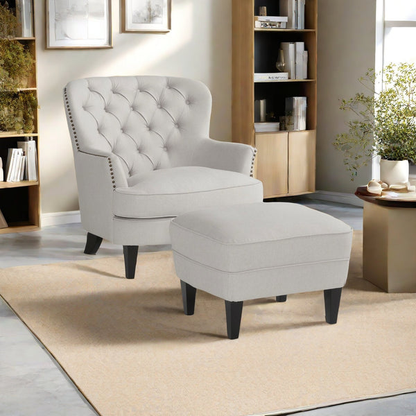English Elm Christopher Knight Home® - Contemporary Light Grey Fabric Club Chair & Ottoman Set — Chic Durable Upholstery, 300lb Capacity, Versatile Accent Seat 59289.00