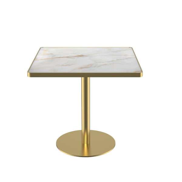 English Elm Square Modern Dining Table - 31.5" Faux Marble Bistro Table With Sturdy Metal Frame, Easy Assembly W3316P375693-GIGA