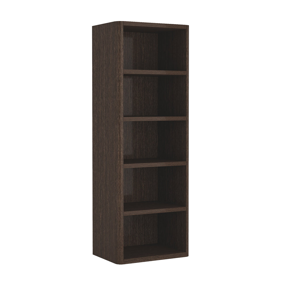 English Elm Rivington 28" Open Bookcase Dark Walnut — 5-Tier Adjustable Shelves, Modern Wood Grain Storage B365P398312