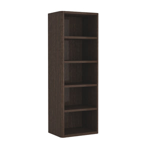 English Elm Rivington 28" Open Bookcase Dark Walnut — 5-Tier Adjustable Shelves, Modern Wood Grain Storage B365P398312