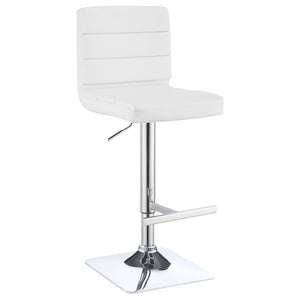 English Elm Fresco Leatherette Channel Tufted Bar Stools Set of Two with Chrome Pedestal Base B062P440323