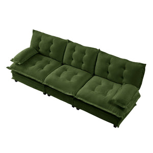 English Elm 107" Modular Cloud Sectional Sofa Deep Seat Chenille Upholstered Living Room Couch Green W714S01728
