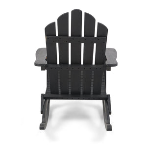 English Elm Christopher Knight Home® - HOLLYWOOD Acacia Wood Adirondack Rocking Chair with Long Rockers, Weather-Resistant, Cozy Cottage Vibe DARK GREY 38.75 L x 28 W x 9 H 62398.00DGRY