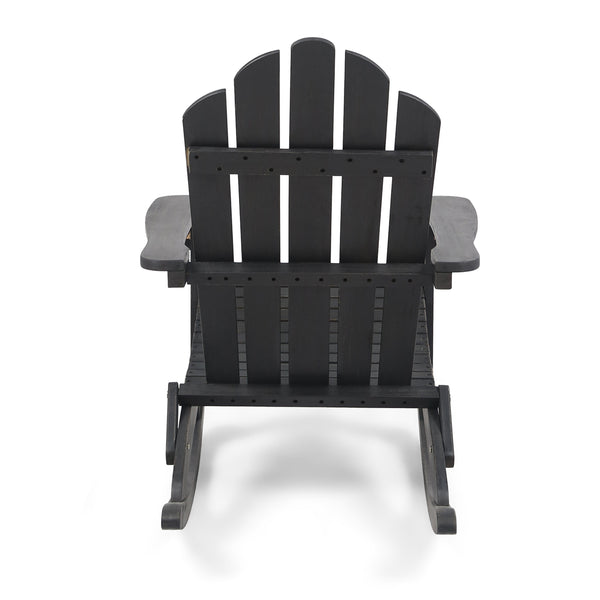 English Elm Christopher Knight Home® - HOLLYWOOD Acacia Wood Adirondack Rocking Chair with Long Rockers, Weather-Resistant, Cozy Cottage Vibe DARK GREY 38.75 L x 28 W x 9 H 62398.00DGRY