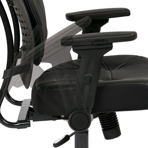 OSP Home Furnishings 4-way Adjustable Flip Armrests with Soft Pu Padding for Ergonomic Office Chair Support F3-3