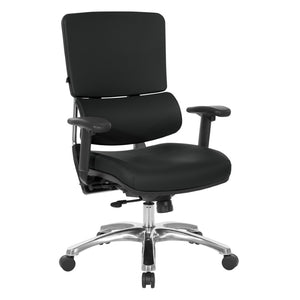 OSP Home Furnishings Dillon Ergonomic Managers Chair with Antimicrobial Upholstery and Lumbar Support Black 99662CDB-R107