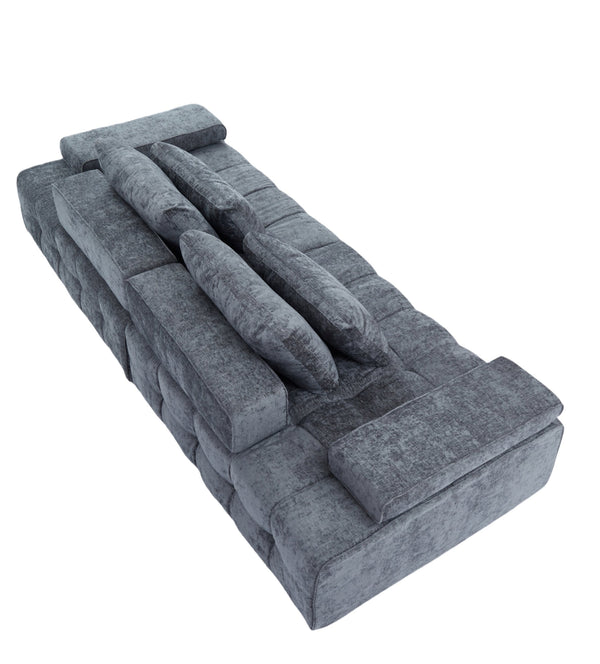 English Elm Sofa Modular Loveseat Antique Grey with Ultra-Dense Foam, Deep Seats, Orthopedic Support, Easy Assemble W1960S00008