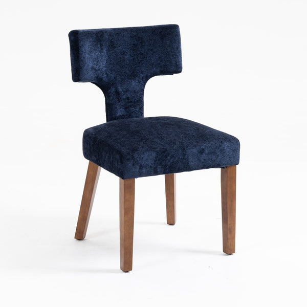 English Elm Mid Mid Century Modern Dining Chairs Set of 2 Upholstered Linen Accent Chairs with Solid Wood Frame, Ergonomic Support and Nailhead Trim Blue W794P335668