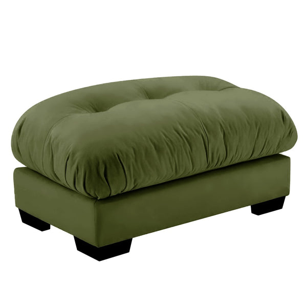 English Elm Milano Modular Velvet Sofa Sectional with Bolster Arms for Modern Living Rooms Olive Green W714P293270