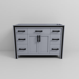 English Elm Dark Grey Bath Vanity – 48" W Solid Wood Design With Soft-Close Drawers & Ample Storage Space B2731P260694