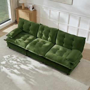 English Elm 107" Modular Cloud Sectional Sofa Deep Seat Chenille Upholstered Living Room Couch Green W714S01728