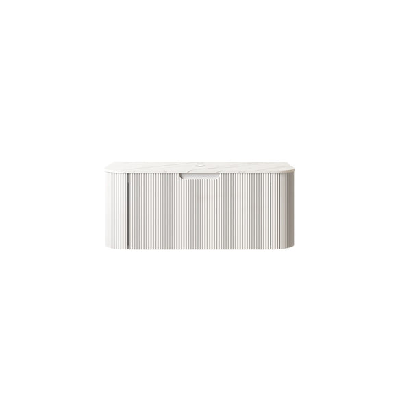 English Elm Dina Wall Mounted Bathroom Vanity Plywood Cabinet Sintered Stone Countertop Soft Close Drawer W2615P396595