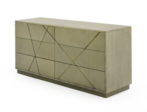 VIG Furniture Modrest Nixa - Modern Wide Birch + Brushed Bronze Dresser VGVC-J1909-D-L-BIR