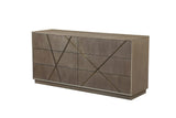 VIG Furniture Modrest Nixa - Modern Beige Velvet + Brushed Bronze + Birch Bedroom Set VGVC-BD1909-SET-BGE